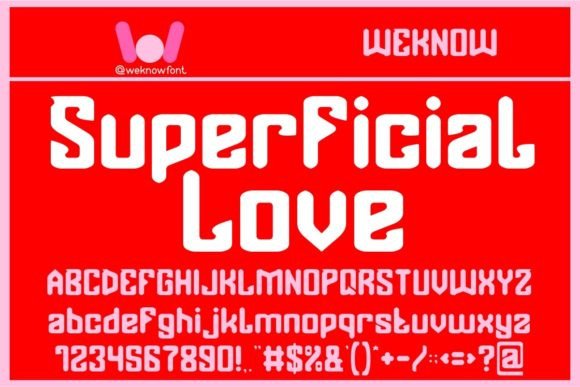 Superficial Love Display Font for Creative Product Branding